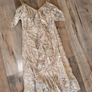 Mason Lace Dress in Tan